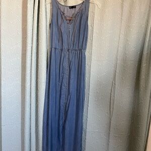 Vintage Y2K denim midi maxi dress